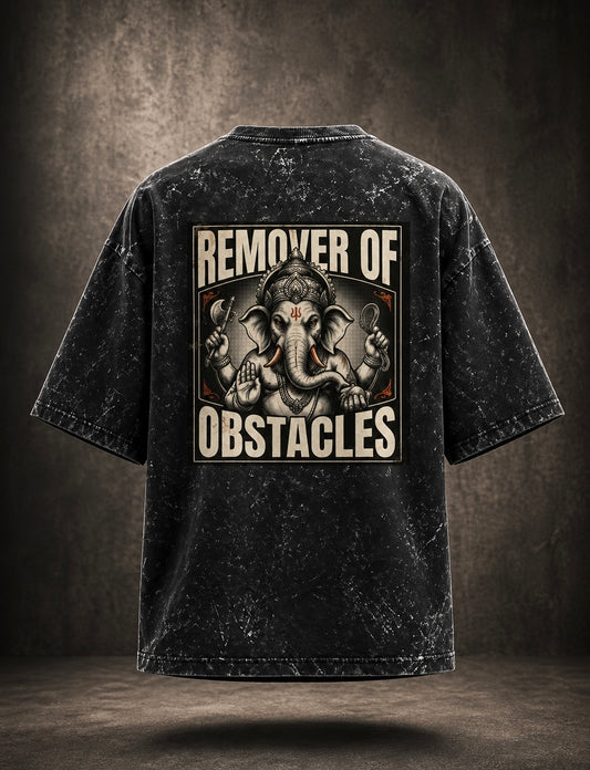 Mammoth Vighnaharta Acid Washed Oversized Tee